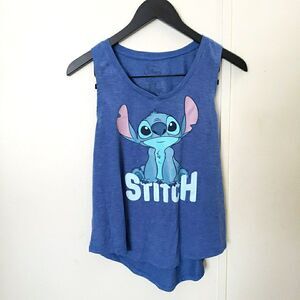 Disney Women’s Stitch Sleeveless Tank Top Lilo & Stitch Bue Size M